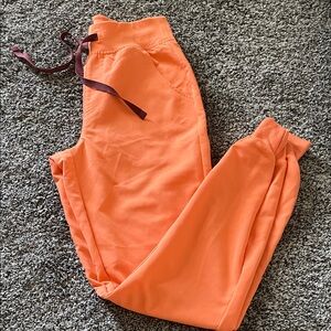 Figs  Technical Collection XS /T Orange Jogger Pants with Drawstring